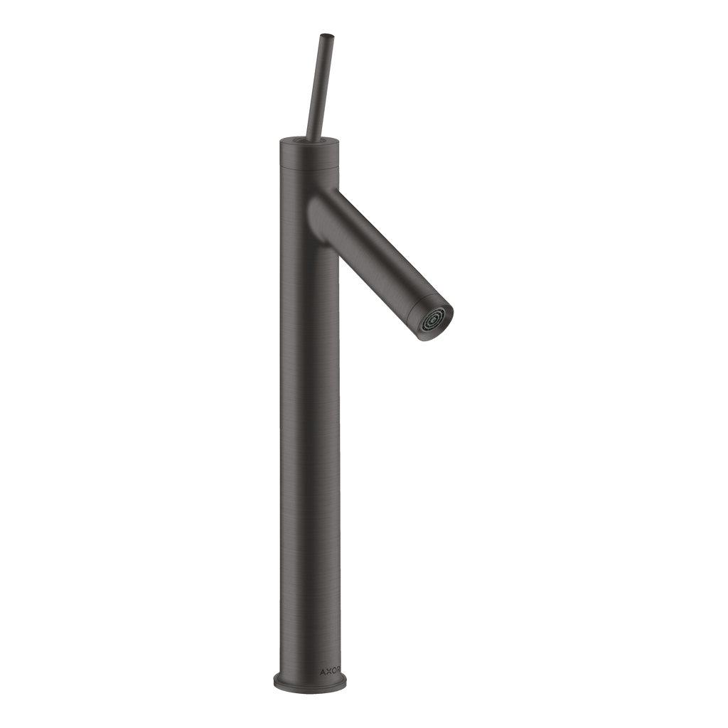 AXOR Starck Single Pin Handle Basin Mixer Faucet 250 with Open Waste Set from Brandt in Brushed Black Chrome finish