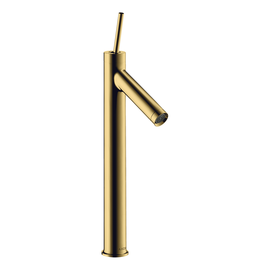 AXOR Starck Single Pin Handle Basin Mixer Faucet 250 with Open Waste Set from Brandt in Polished Gold Optic finish