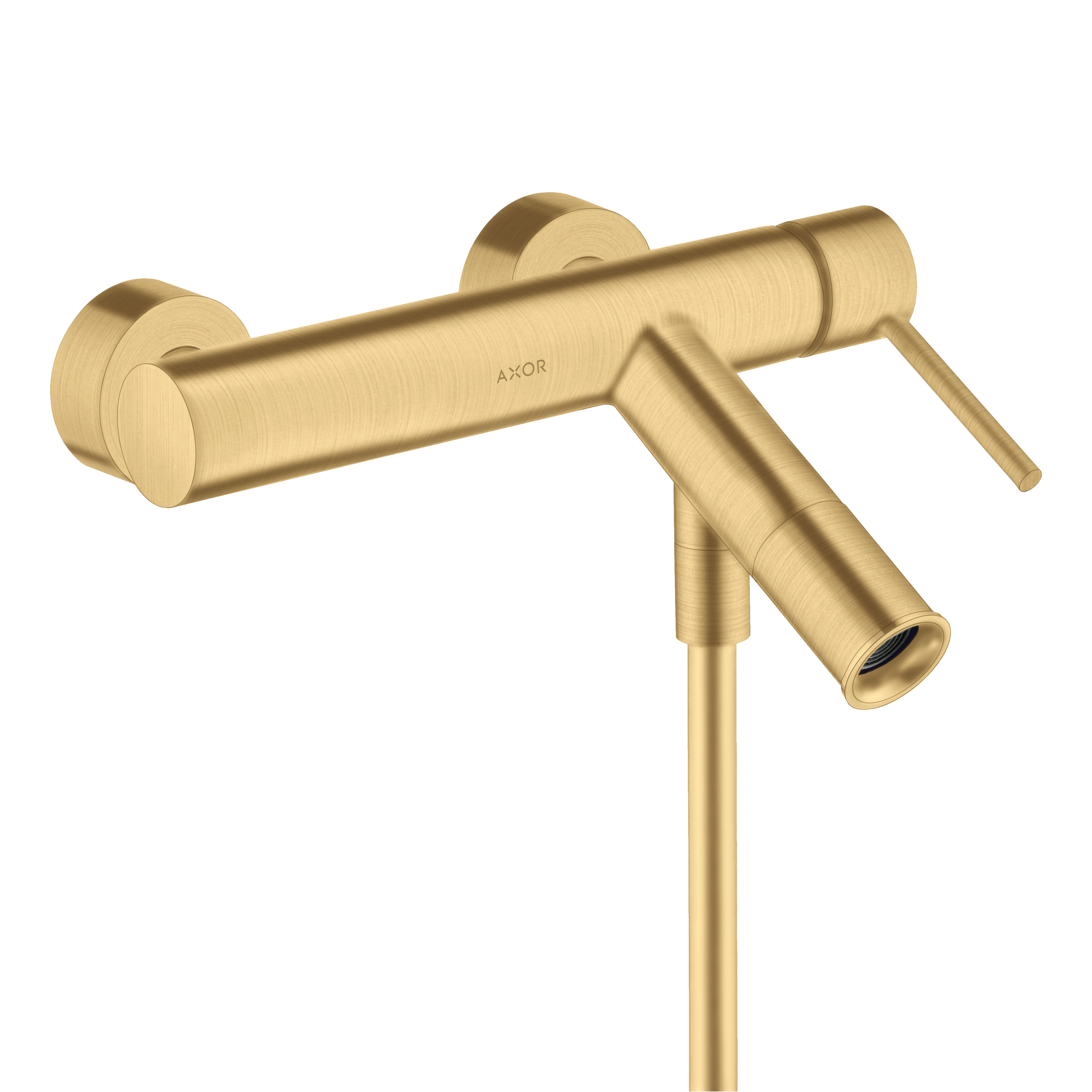 AXOR Starck Single Pin Handle Bath & Shower Mixer Faucet from Brandt in Brushed Gold Optic finish