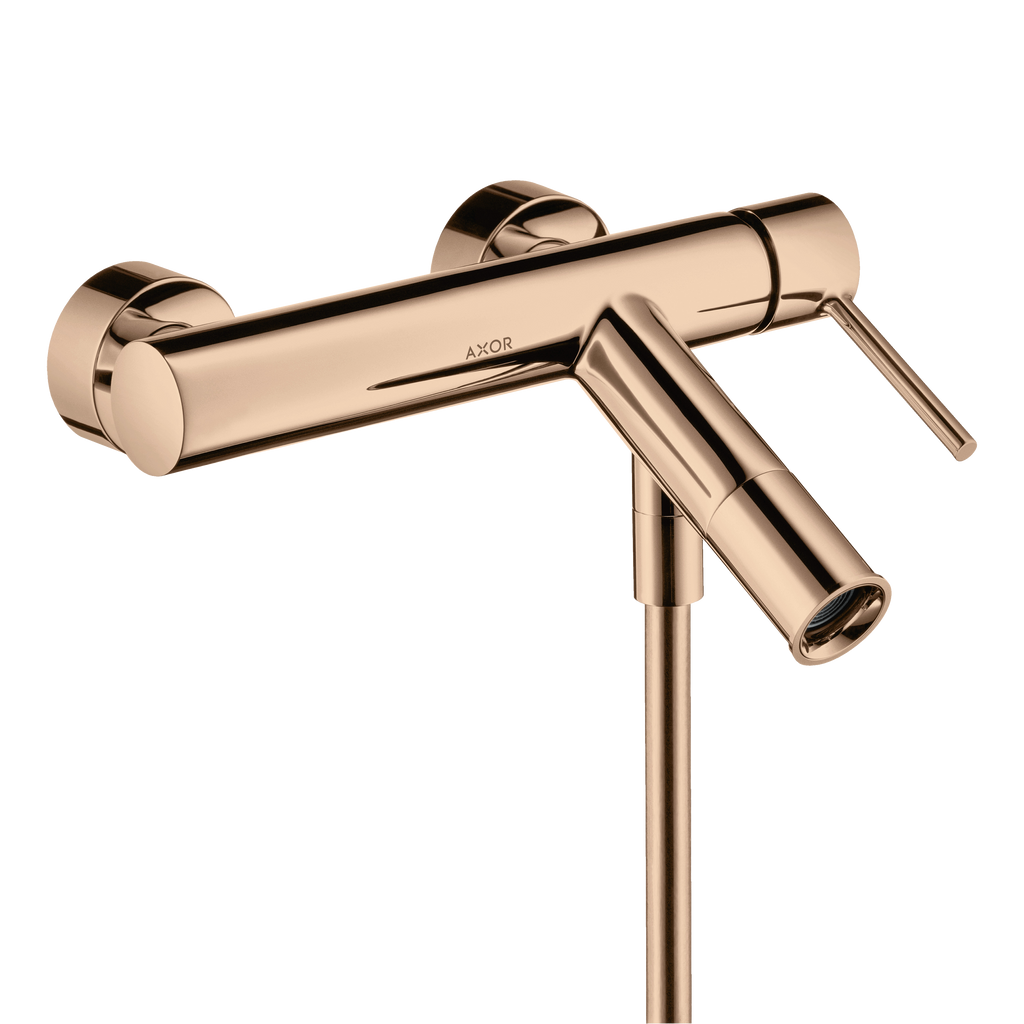 AXOR Starck Single Pin Handle Bath & Shower Mixer Faucet from Brandt in Polished Red Gold finish