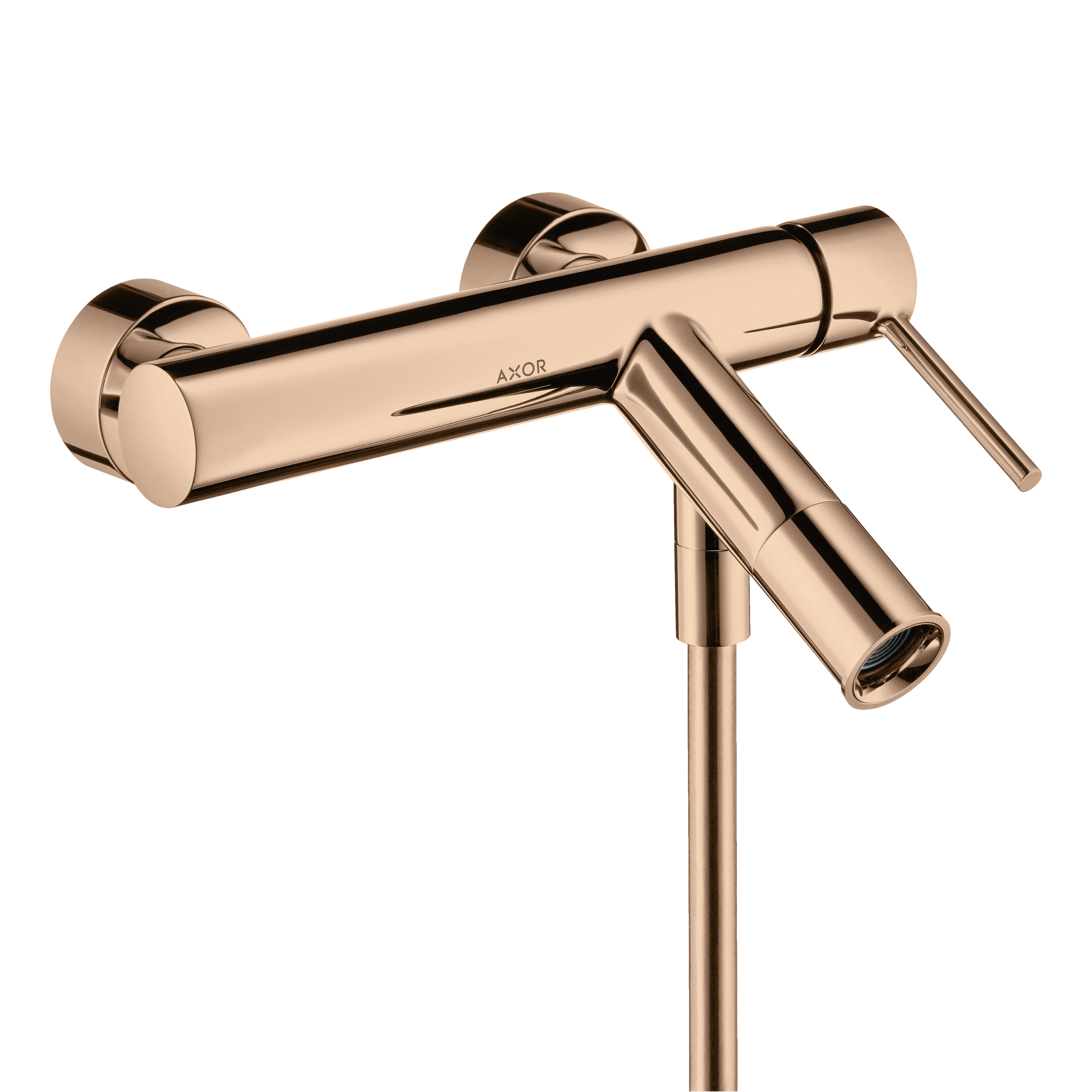 AXOR Starck Single Pin Handle Bath & Shower Mixer Faucet from Brandt in Polished Red Gold finish
