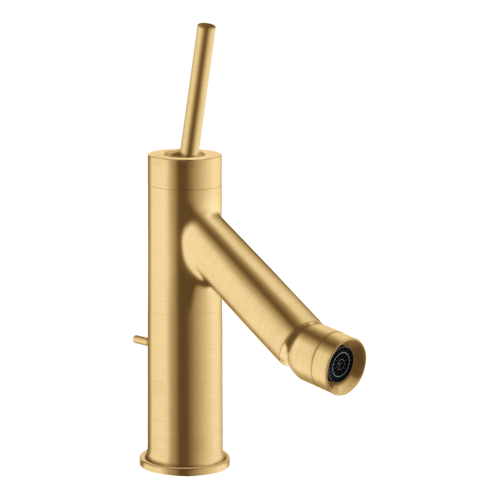 AXOR Starck Single Pin Handle Bidet Mixer Faucet with Pop-Up Waste Set from Brandt in Brushed Gold Optic finish