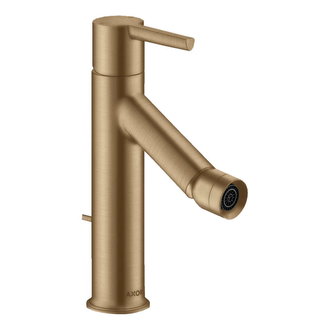 AXOR Starck Single Lever Handle Bidet Mixer Faucet with Pop-Up Waste Set from Brandt in Brushed Bronze finish