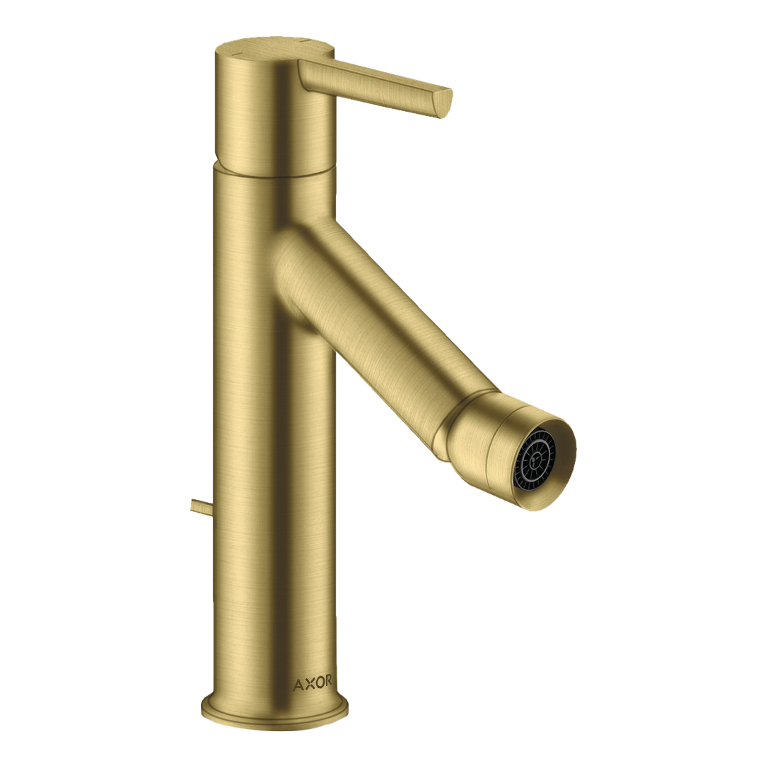 AXOR Starck Single Lever Handle Bidet Mixer Faucet with Pop-Up Waste Set from Brandt in Brushed Brass finish