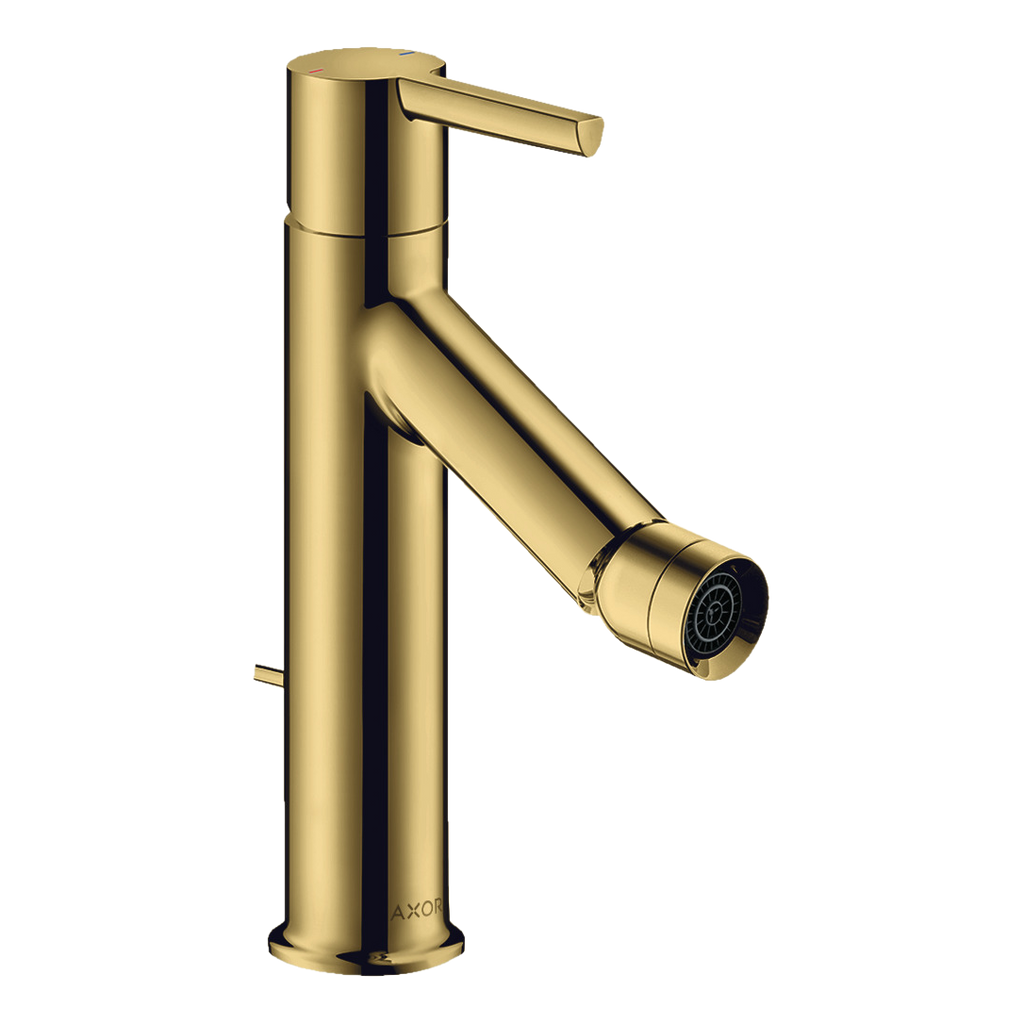 AXOR Starck Single Lever Handle Bidet Mixer Faucet with Pop-Up Waste Set from Brandt in Polished Gold Optic finish