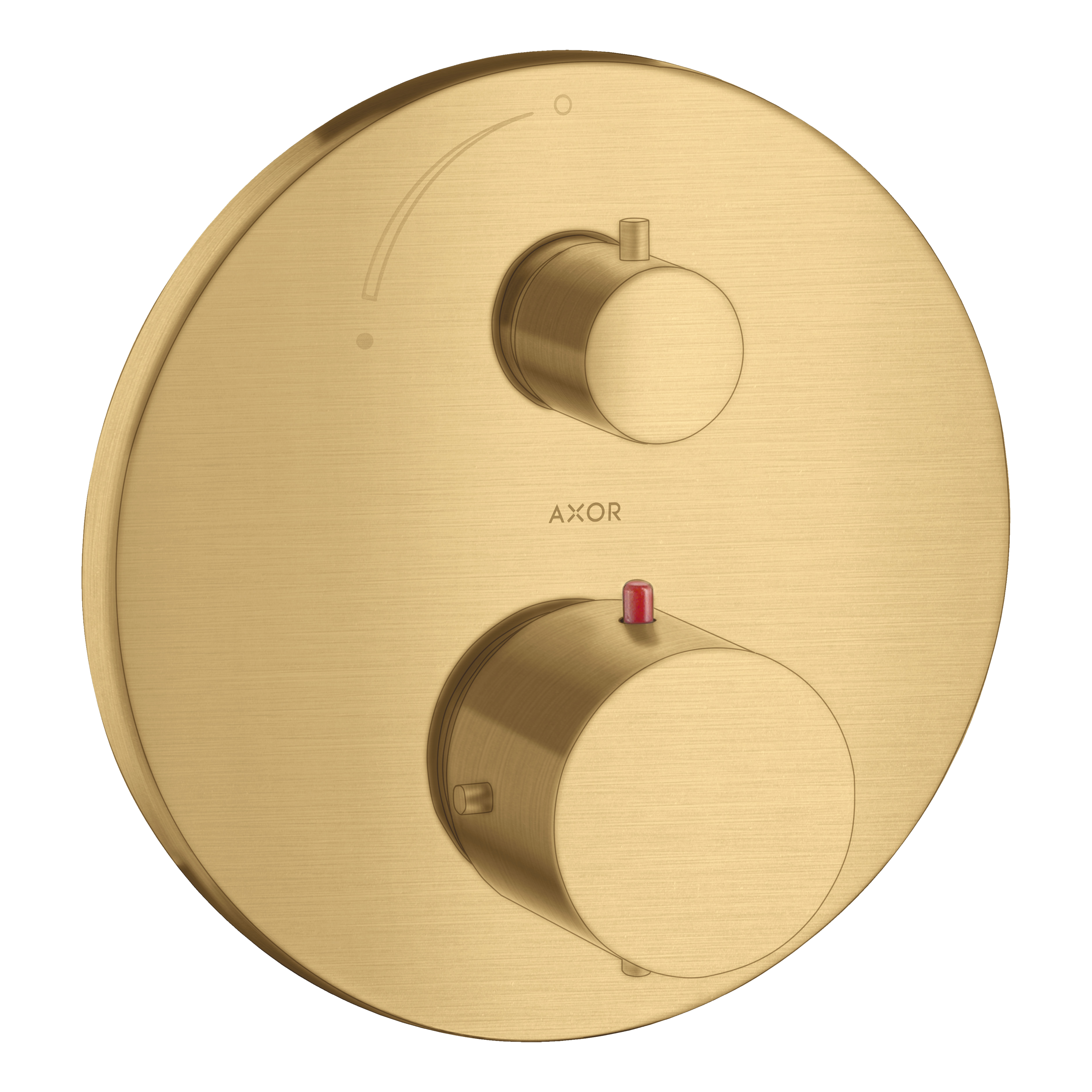 AXOR Starck Concealed Shower Thermostat with Shut-Off Valve from Brandt in Brushed Gold Optic finish