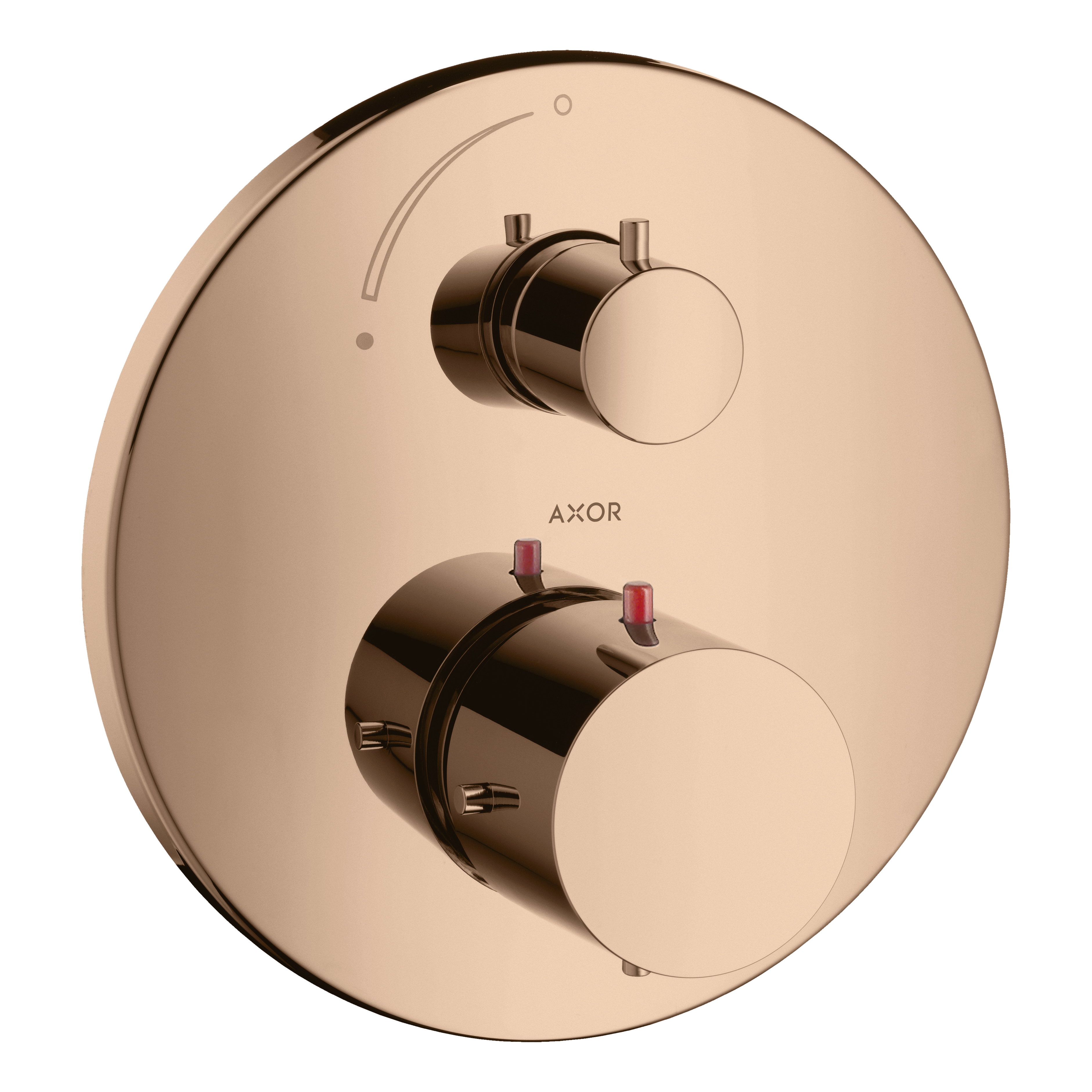 AXOR Starck Concealed Shower Thermostat with Shut-Off Valve from Brandt in Polished Red Gold finish