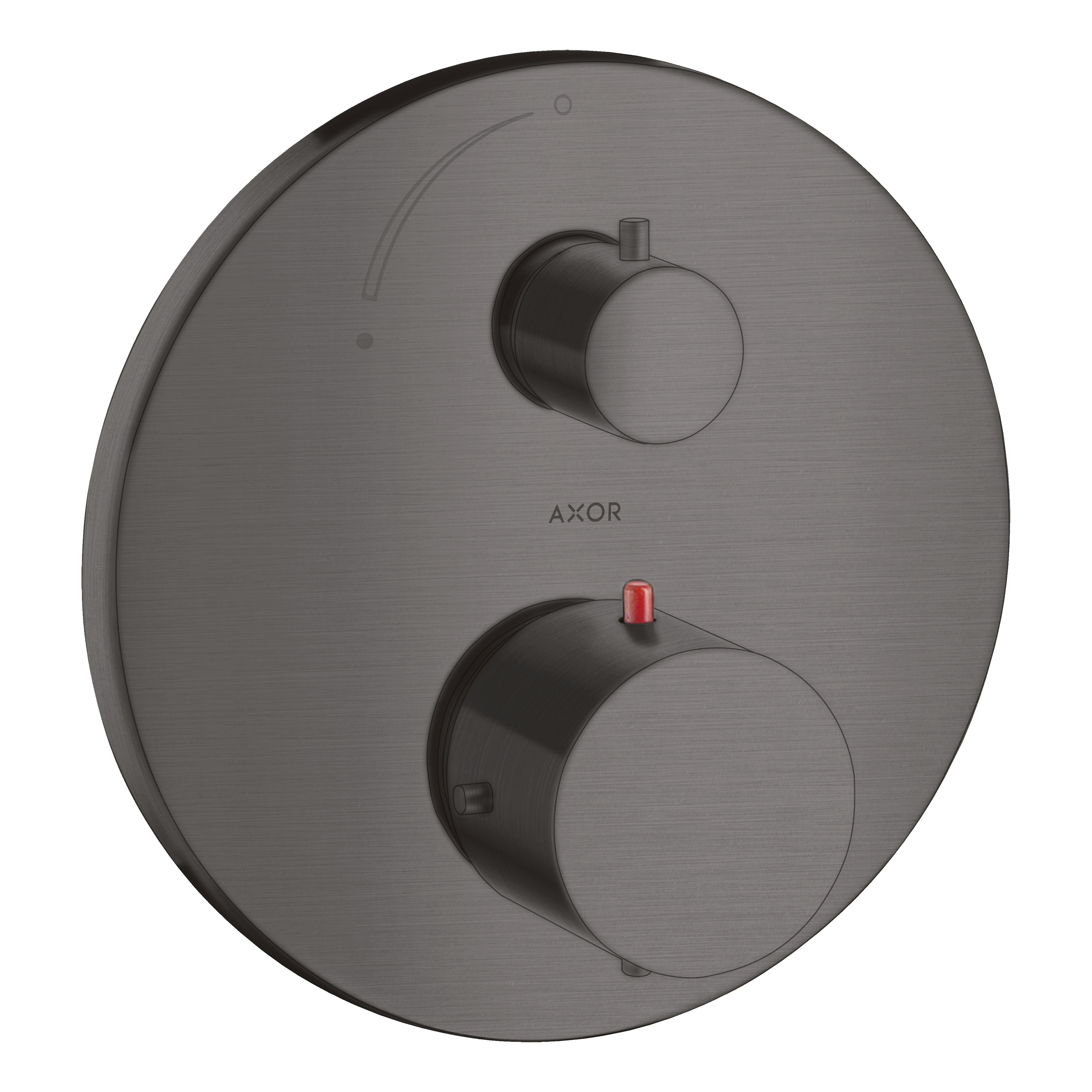 AXOR Starck Concealed Shower Thermostat with Shut-Off Valve from Brandt in Brushed Black Chrome finish