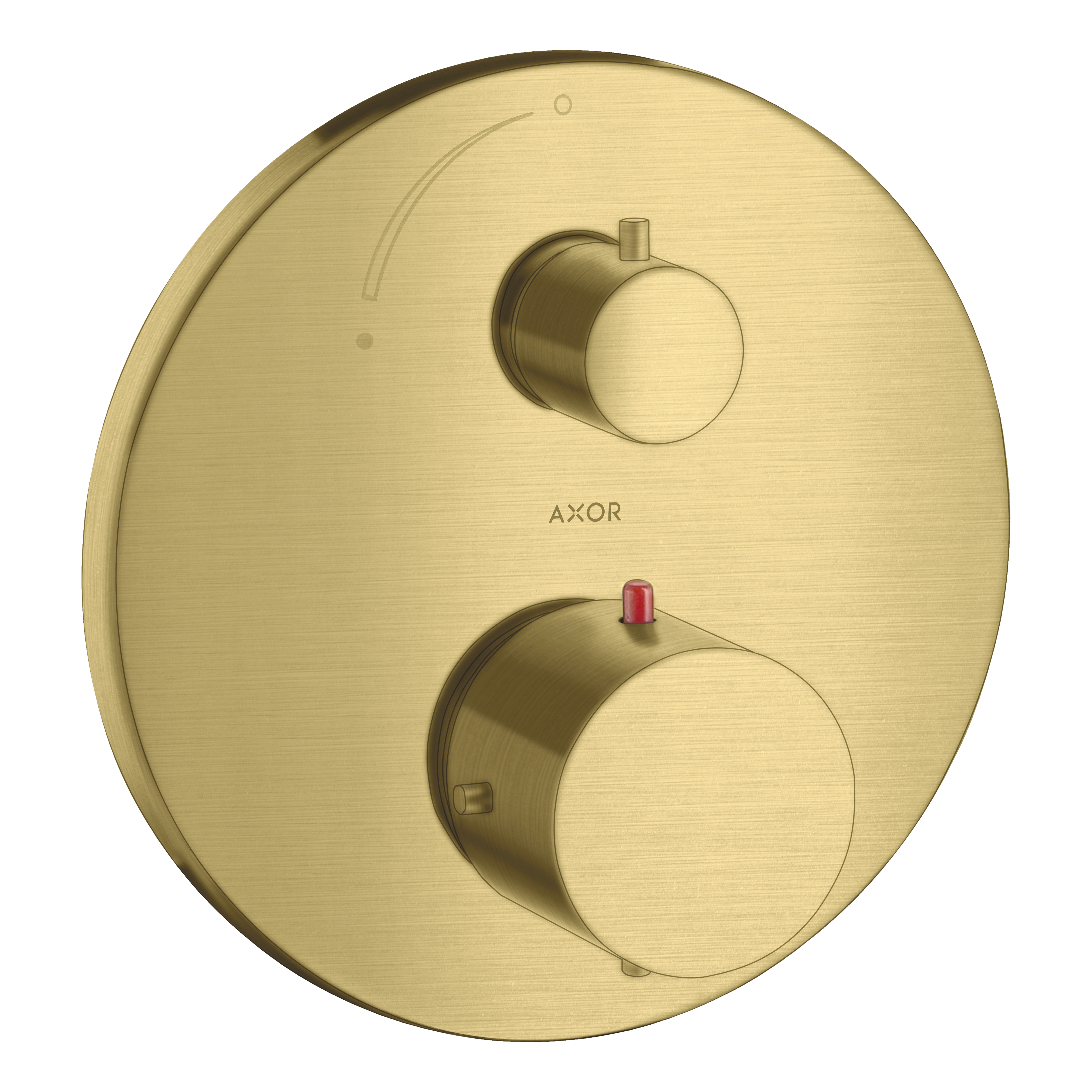 AXOR Starck Concealed Shower Thermostat with Shut-Off Valve from Brandt in Brushed Brass finish