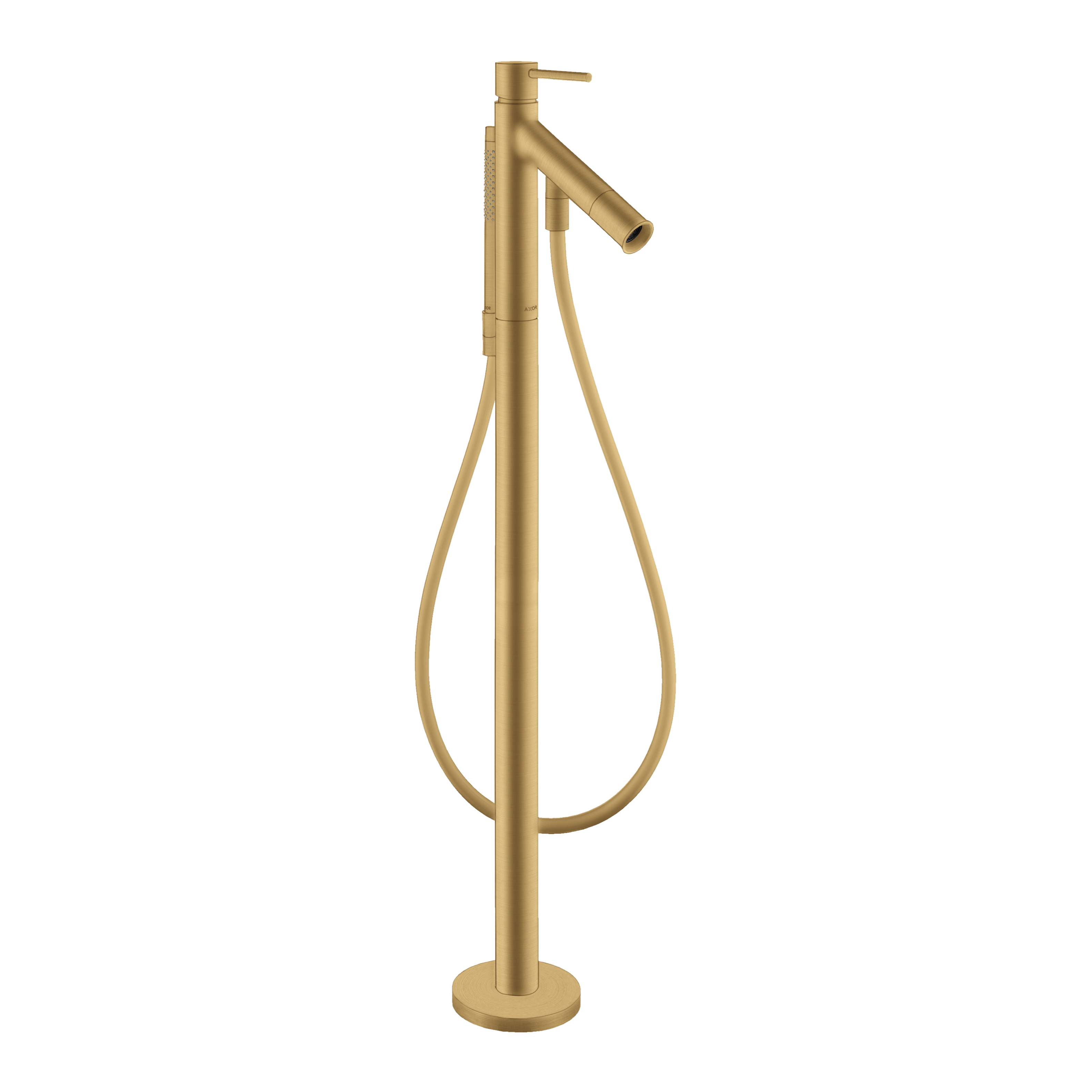 AXOR Starck Single Lever Handle Floorstanding Bath & Shower Mixer Faucet from Brandt in Brushed Gold Optic finish