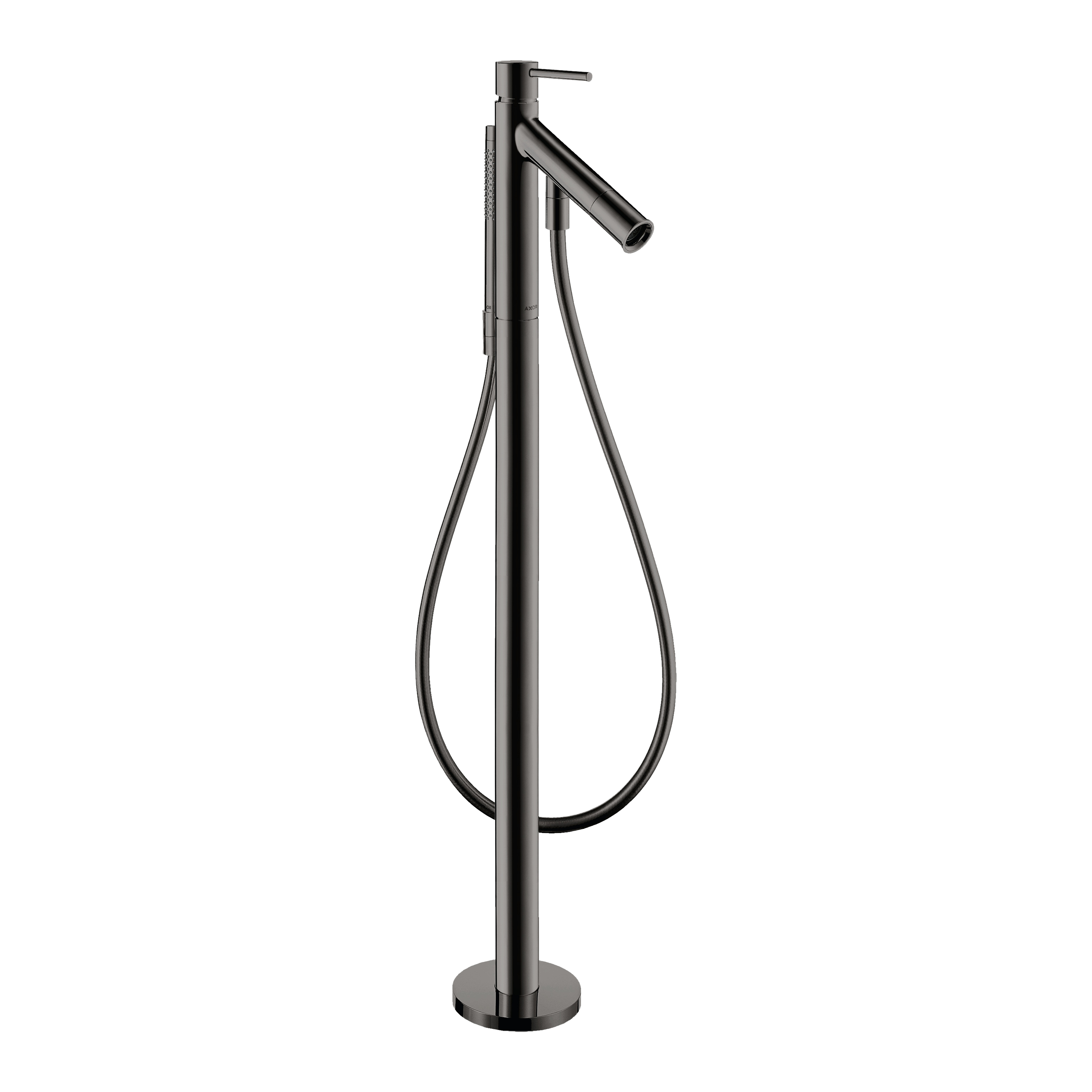 AXOR Starck Single Lever Handle Floorstanding Bath & Shower Mixer Faucet from Brandt in Polished Black Chrome finish