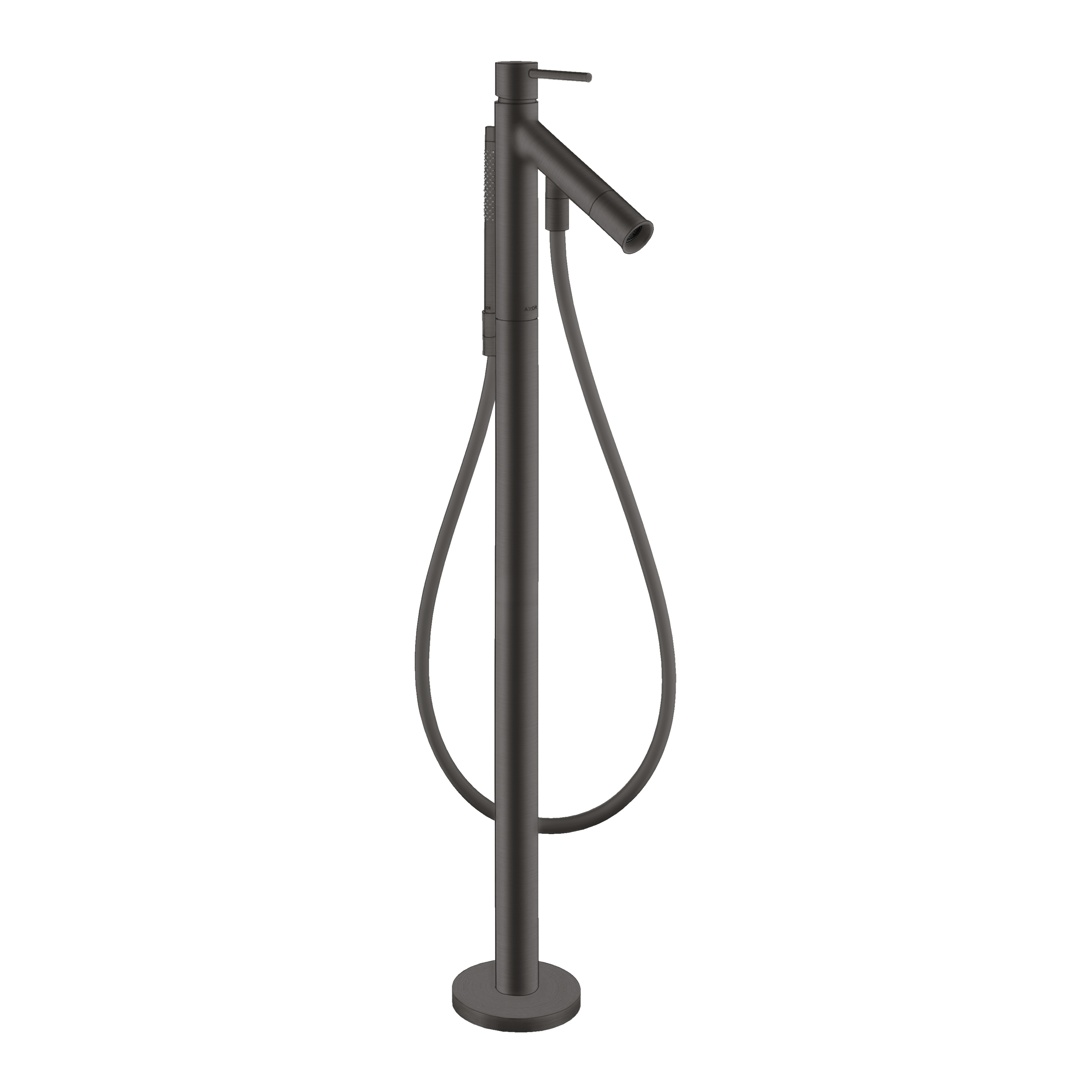 AXOR Starck Single Lever Handle Floorstanding Bath & Shower Mixer Faucet from Brandt in Brushed Black Chrome finish