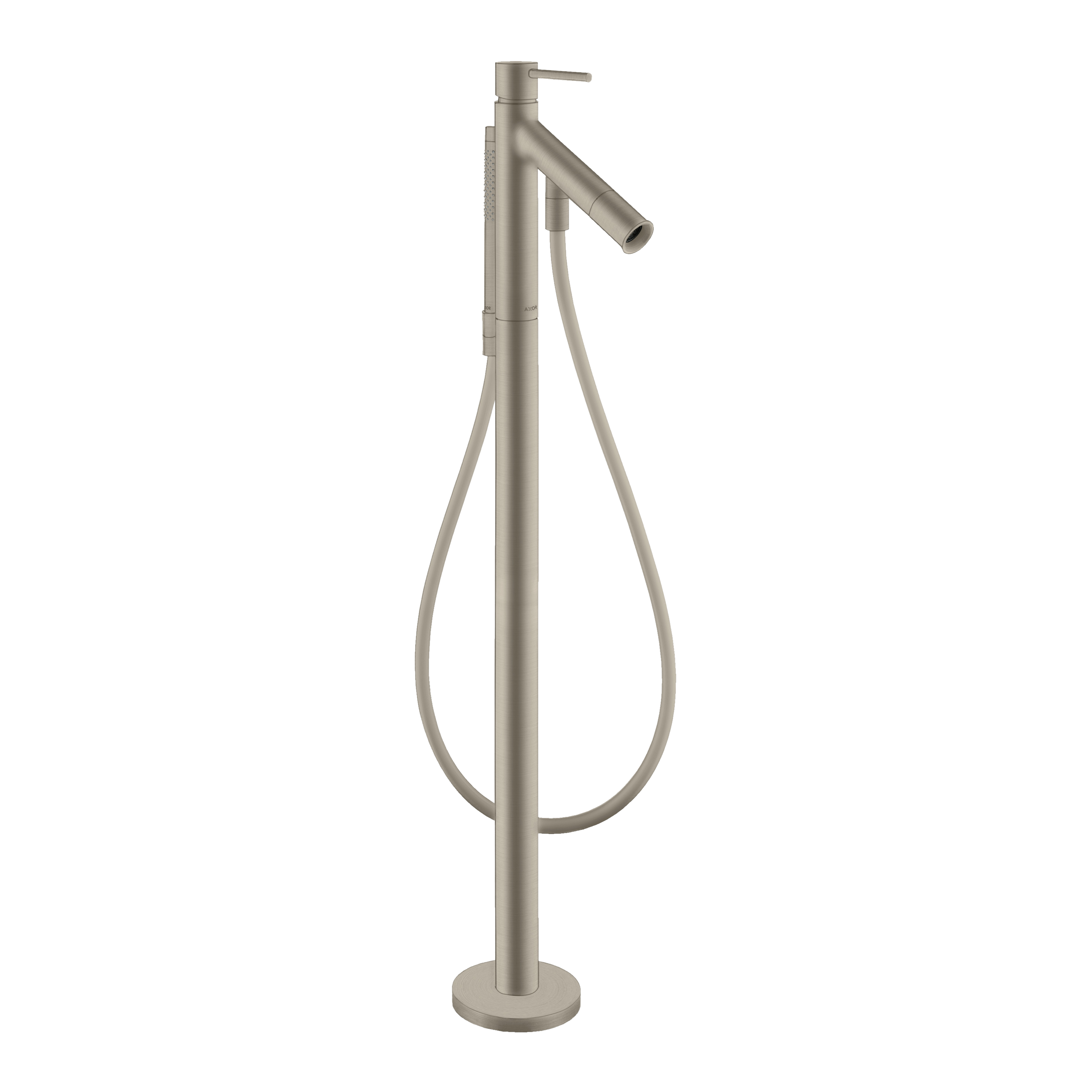 AXOR Starck Single Lever Handle Floorstanding Bath & Shower Mixer Faucet from Brandt in Brushed Nickel finish