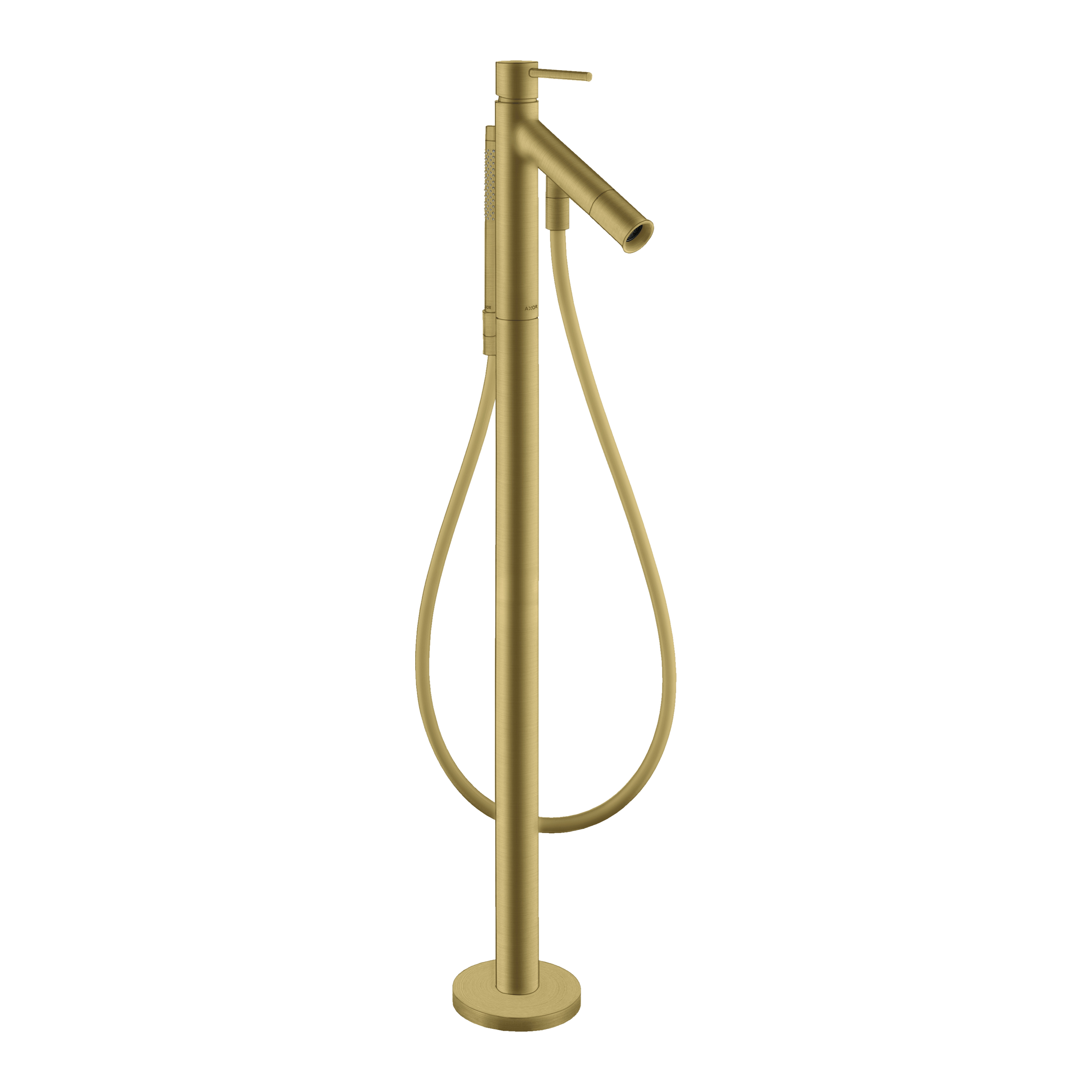 AXOR Starck Single Lever Handle Floorstanding Bath & Shower Mixer Faucet from Brandt in Brushed Brass finish