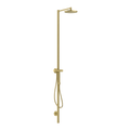 AXOR Starck Nature Outdoor Shower Column with Overhead Shower 240 1jet from Brandt in Brushed Brass finish