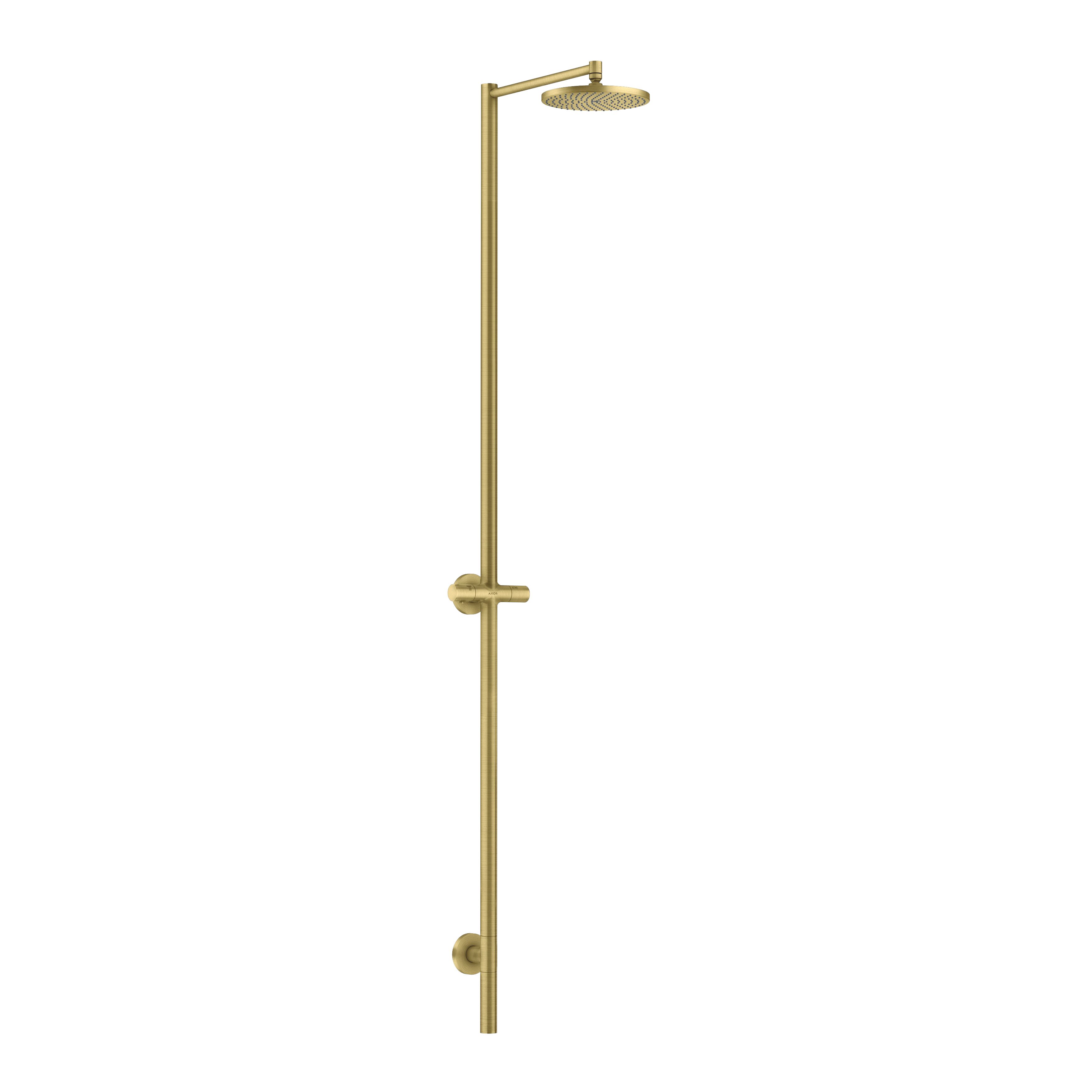 AXOR Starck Nature Outdoor Shower Column with Overhead Shower 240 1jet without Hand Shower from Brandt in Brushed Brass finish
