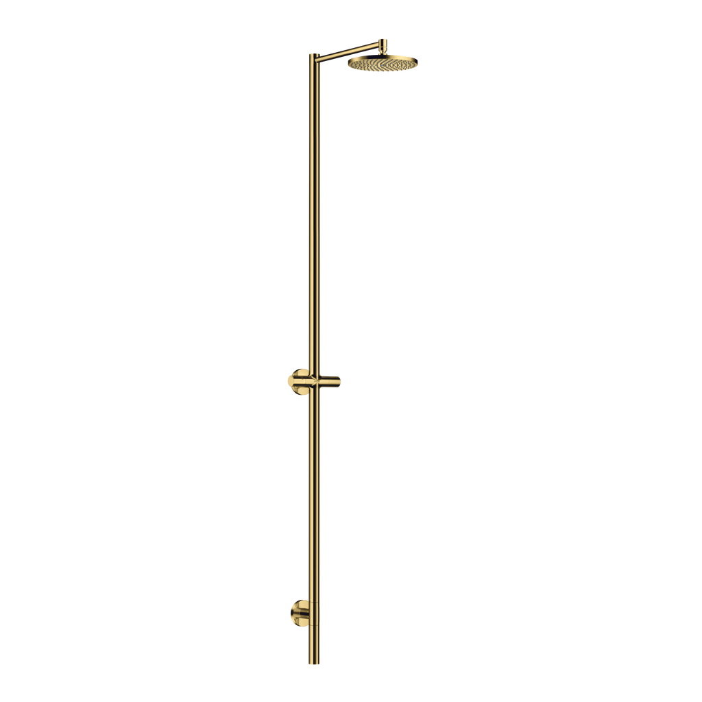 AXOR Starck Nature Outdoor Shower Column with Overhead Shower 240 1jet without Hand Shower from Brandt in Polished Gold Optic finish