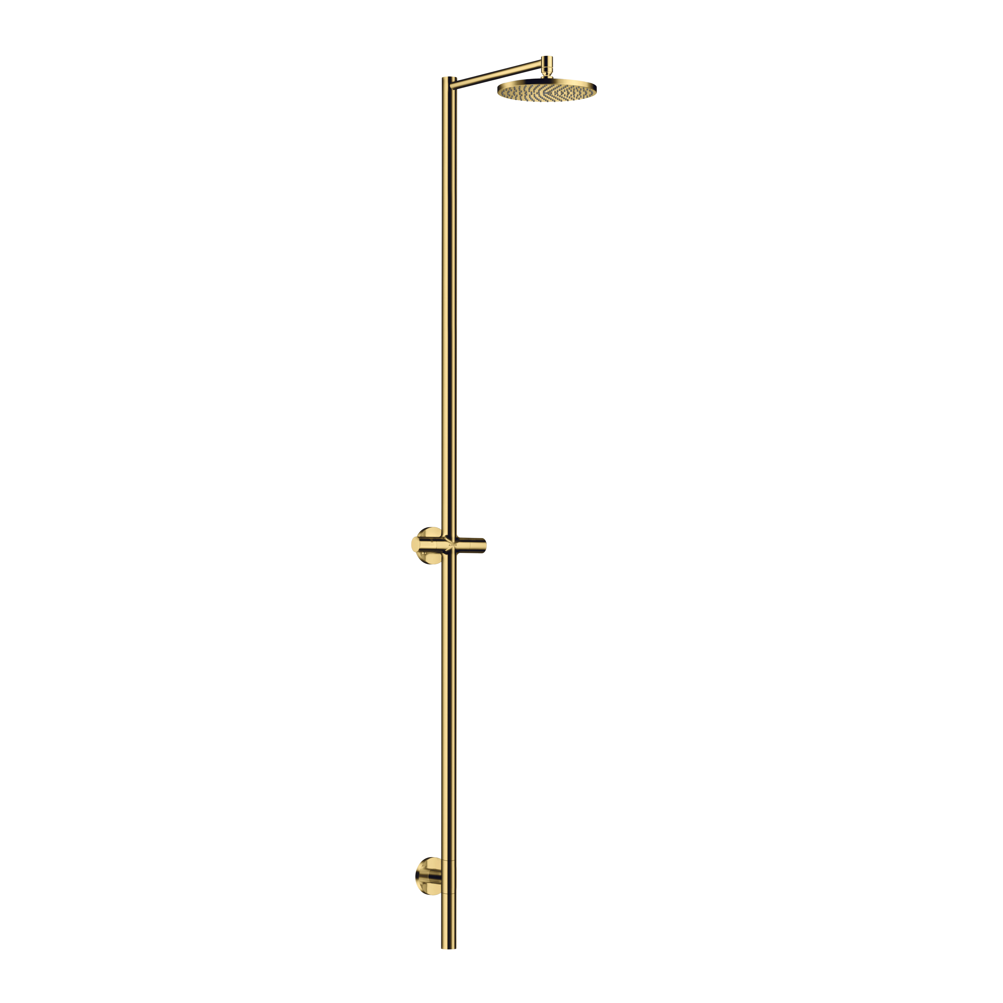 AXOR Starck Nature Outdoor Shower Column with Overhead Shower 240 1jet without Hand Shower from Brandt in Polished Gold Optic finish