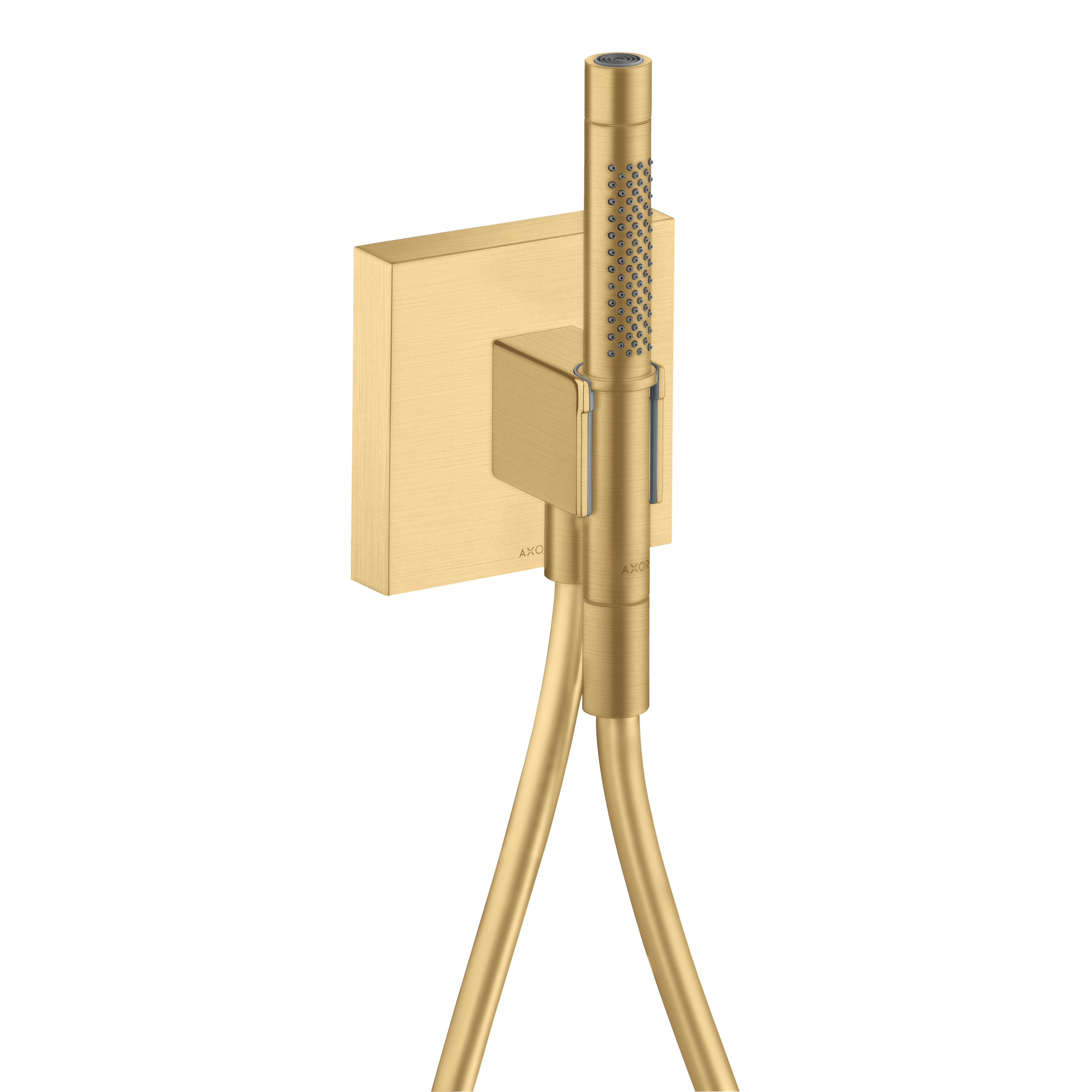 AXOR Starck Porter Unit 120/120 with Baton Hand Shower 2jet and Shower Hose from Brandt in Brushed Gold Optic finish