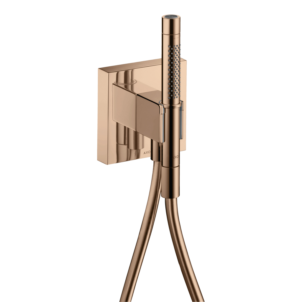 AXOR Starck Porter Unit 120/120 with Baton Hand Shower 2jet and Shower Hose from Brandt in Polished Red Gold finish