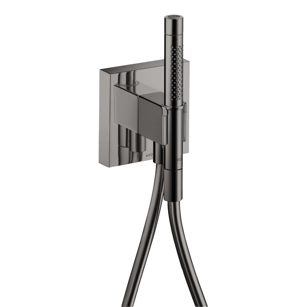AXOR Starck Porter Unit 120/120 with Baton Hand Shower 2jet and Shower Hose from Brandt in Polished Black Chrome finish