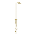 AXOR Starck Shower Column with Thermostat and Overhead Shower 240 1jet from Brandt in Brushed Brass finish