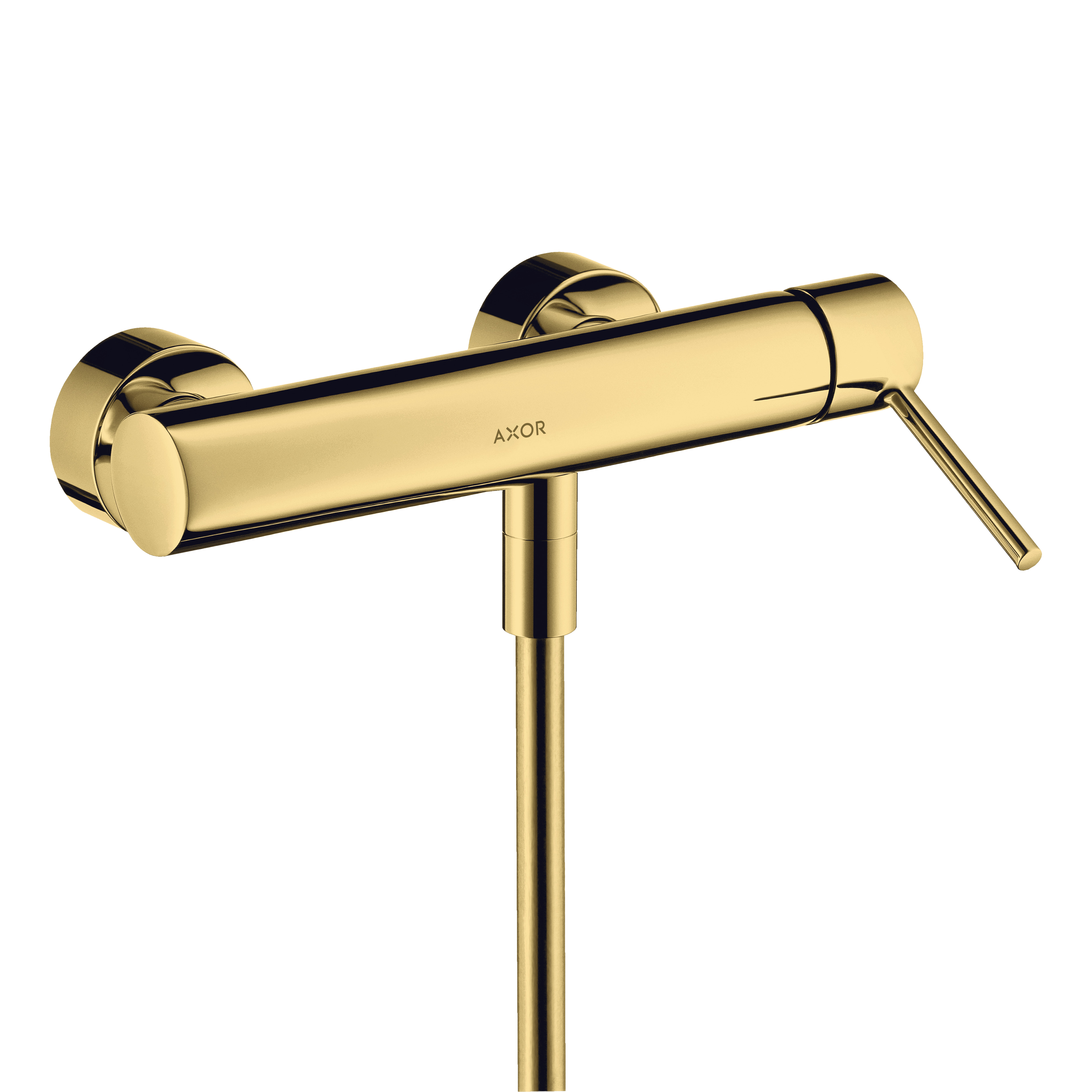 AXOR Starck Single Pin Handle Shower Mixer from Brandt in Polished Gold Optic finish