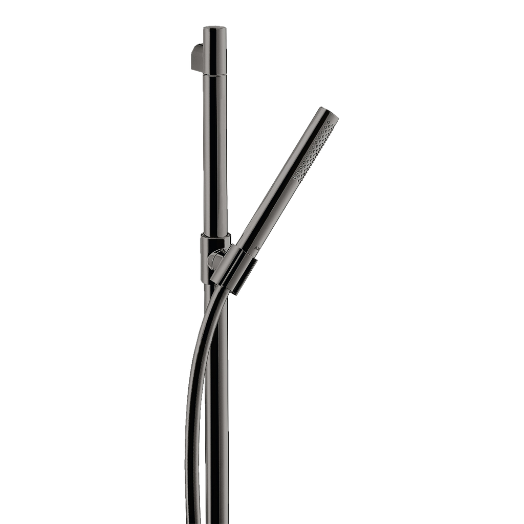 AXOR Starck Shower Set 90 cm with Baton Hand Shower 1jet EcoSmart from Brandt in Polished Black Chrome finish