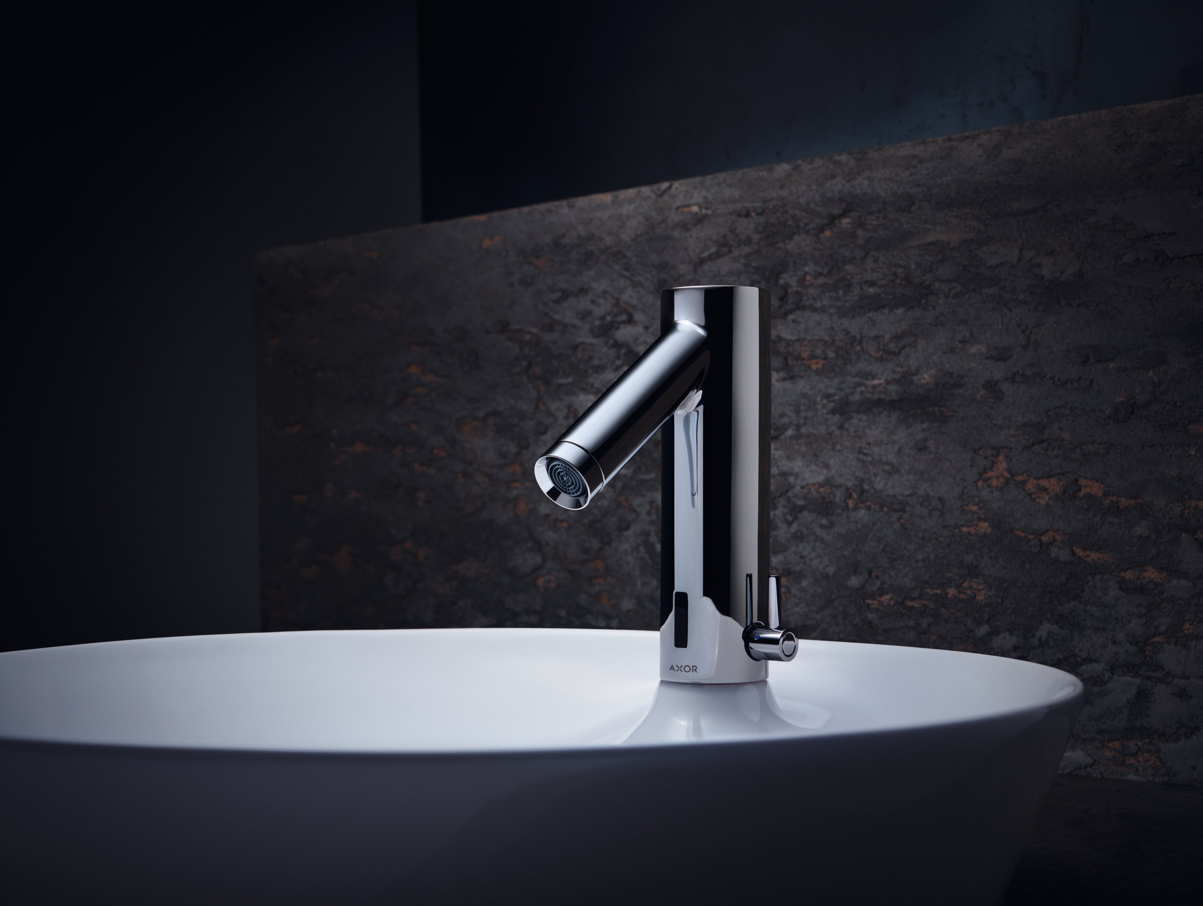 AXOR Starck Touchless Battery Operated Basin Mixer Faucet with Adjustable Temperature from Brandt in Chrome finish