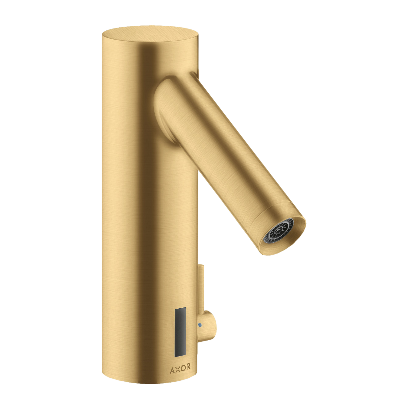 AXOR Starck Touchless Battery Operated Basin Mixer Faucet with Adjustable Temperature from Brandt in Brushed Gold Optic finish