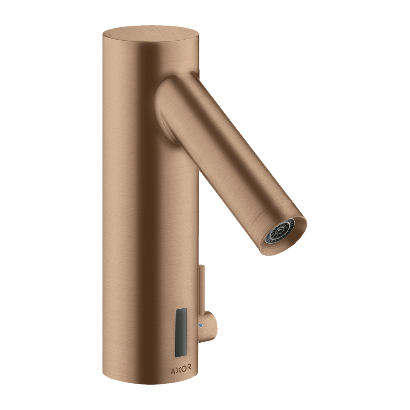 AXOR Starck Touchless Battery Operated Basin Mixer Faucet with Adjustable Temperature from Brandt in Brushed Red Gold finish
