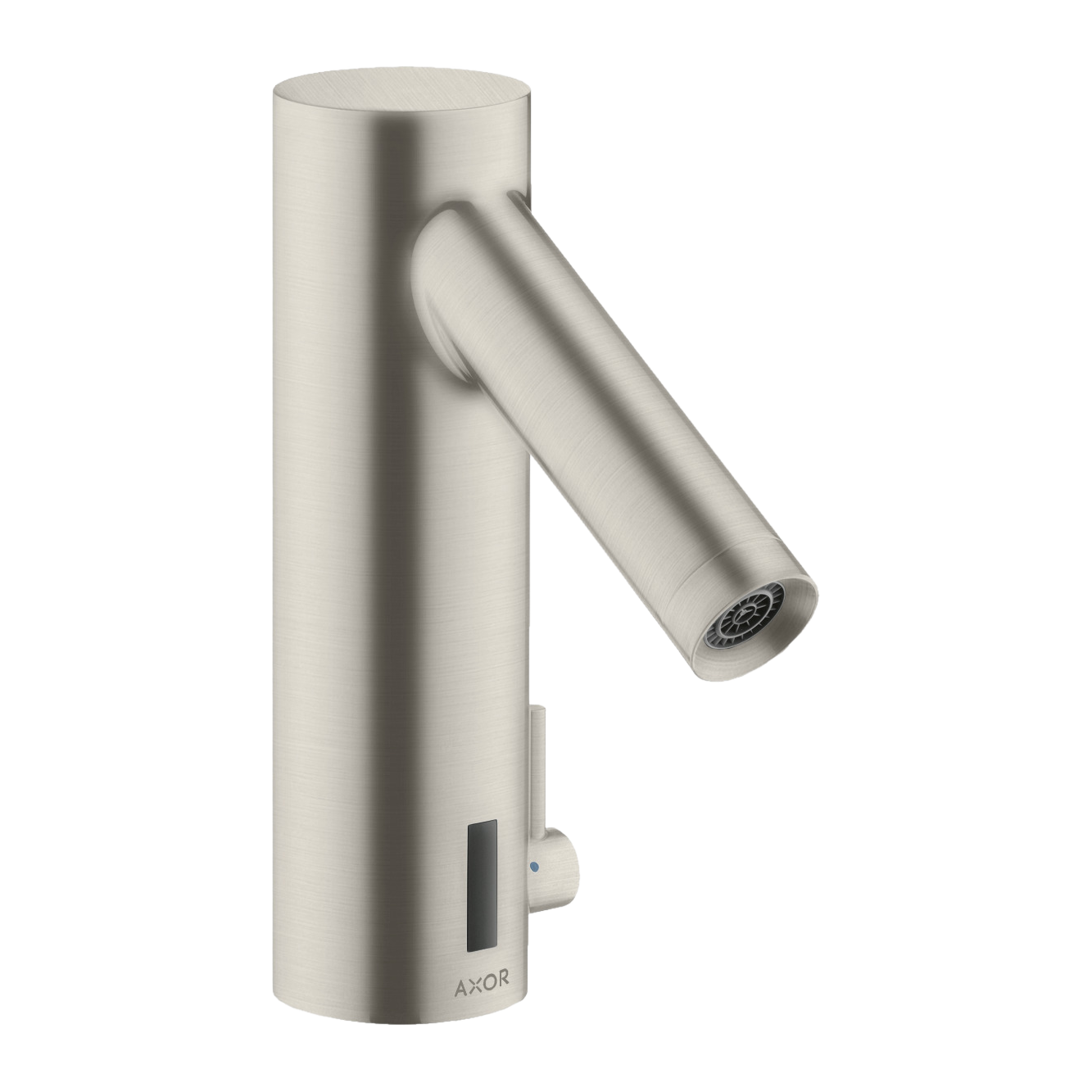 AXOR Starck Touchless Battery Operated Basin Mixer Faucet with Adjustable Temperature from Brandt in Stainless Steel Optic finish