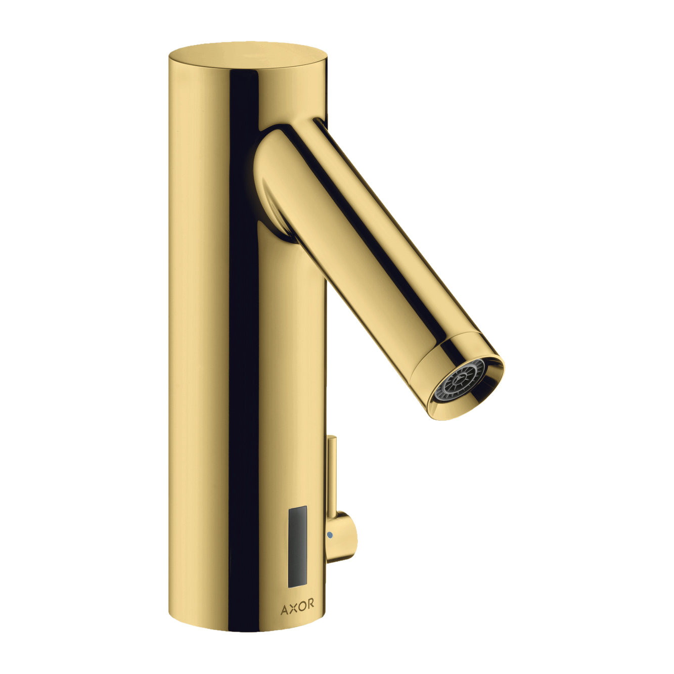 AXOR Starck Touchless Battery Operated Basin Mixer Faucet with Adjustable Temperature from Brandt in Polished Gold Optic finish