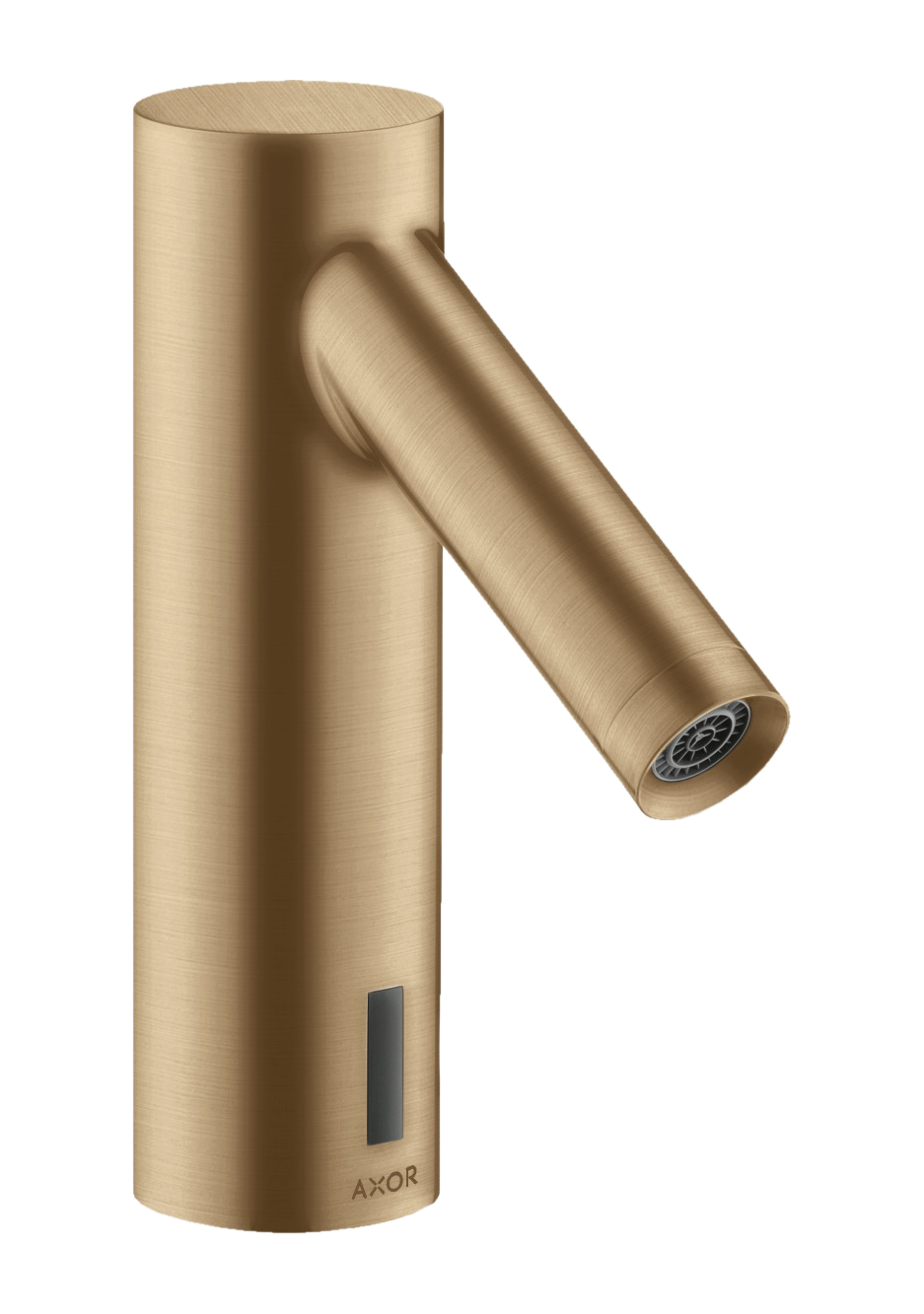 AXOR Starck Touchless Battery Operated Basin Mixer Faucet with Pre-Adjusted Temperature from Brandt in Brushed Bronze finish