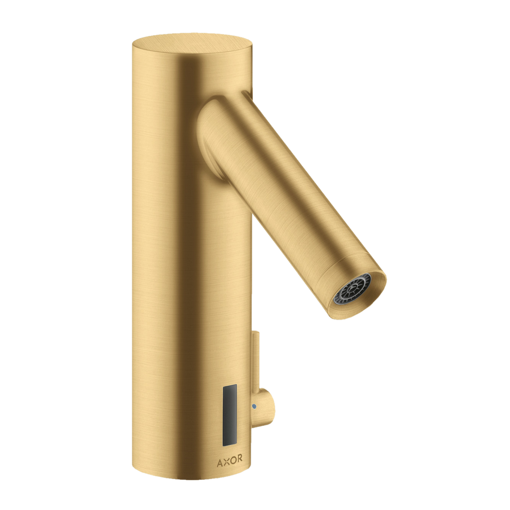 AXOR Starck Touchless 230 V Basin Mixer Faucet with Adjustable Temperature from Brandt in Brushed Gold Optic finish