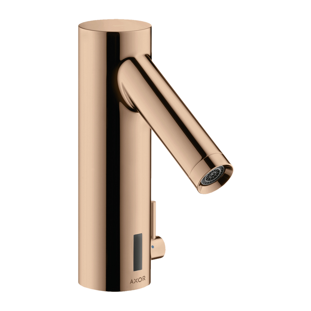 AXOR Starck Touchless 230 V Basin Mixer Faucet with Adjustable Temperature from Brandt in Polished Red Gold finish