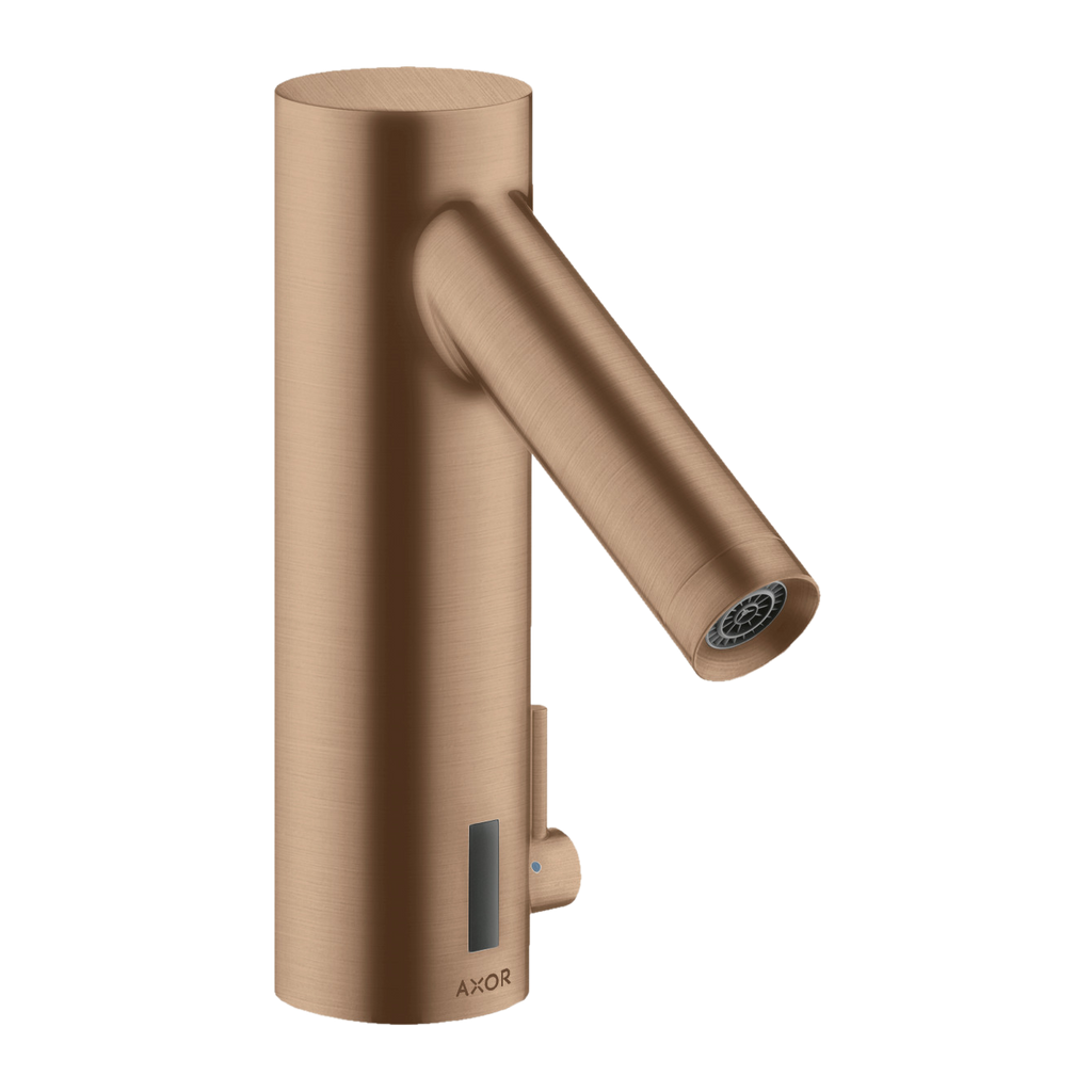 AXOR Starck Touchless 230 V Basin Mixer Faucet with Adjustable Temperature from Brandt in Brushed Red Gold finish