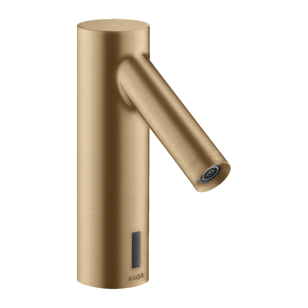 AXOR Starck Touchless 230 V Basin Mixer Faucet with Pre-adjusted Temperature from Brandt in Brushed Bronze finish