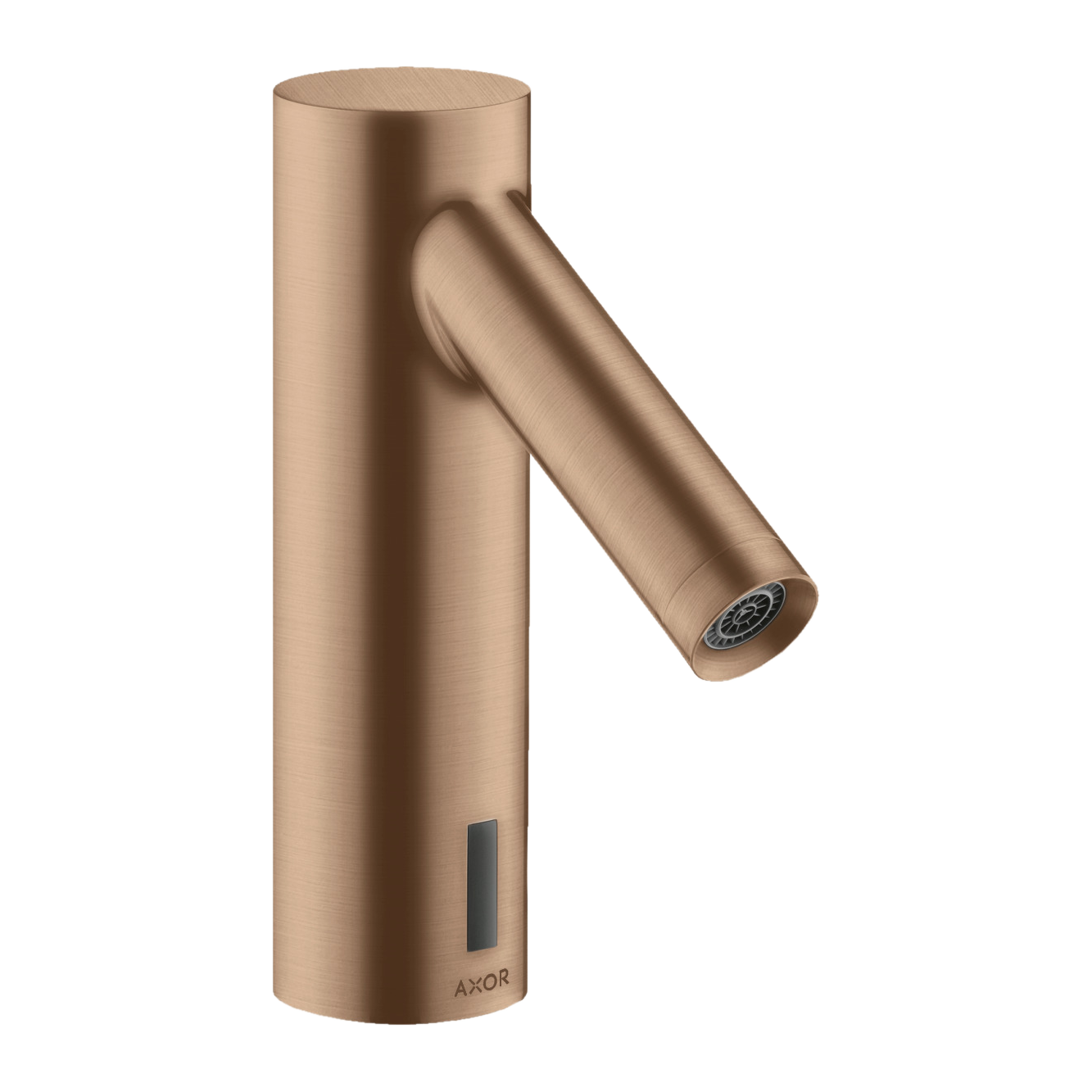 AXOR Starck Touchless 230 V Basin Mixer Faucet with Pre-adjusted Temperature from Brandt in Brushed Red Gold finish
