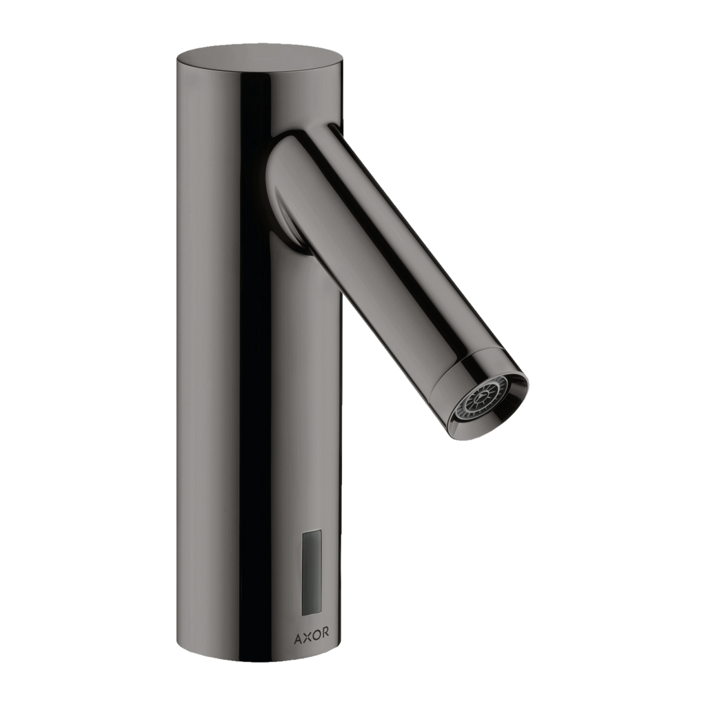 AXOR Starck Touchless 230 V Basin Mixer Faucet with Pre-adjusted Temperature from Brandt in Polished Black Chrome finish